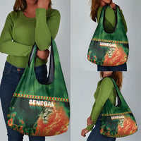 Senegal Football Grocery Bag Fiery Lion Halftone Mix Gradient Map Style