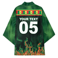 Custom Senegal Football Kimono Fiery Lion Halftone Mix Gradient Map Style