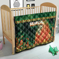 Senegal Football Quilt Fiery Lion Halftone Mix Gradient Map Style