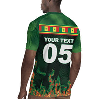 Custom Senegal Football Rugby Jersey Fiery Lion Halftone Mix Gradient Map Style