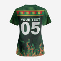 Custom Senegal Football Scrub Top Fiery Lion Halftone Mix Gradient Map Style