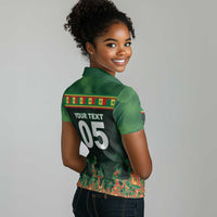 Custom Senegal Football Women Polo Shirt Fiery Lion Halftone Mix Gradient Map Style