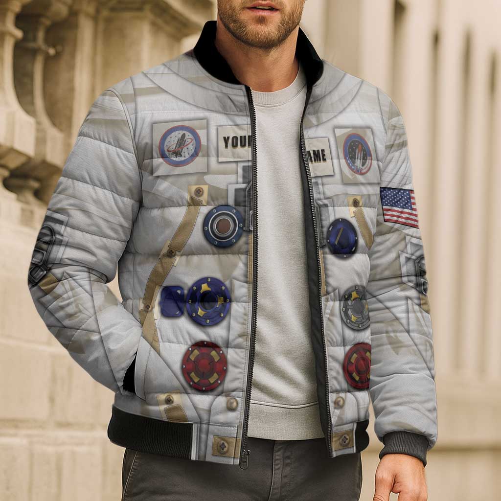 Personalized Astronaut Bomber Puffer Jacket Space Explorer - Wonder Print Shop