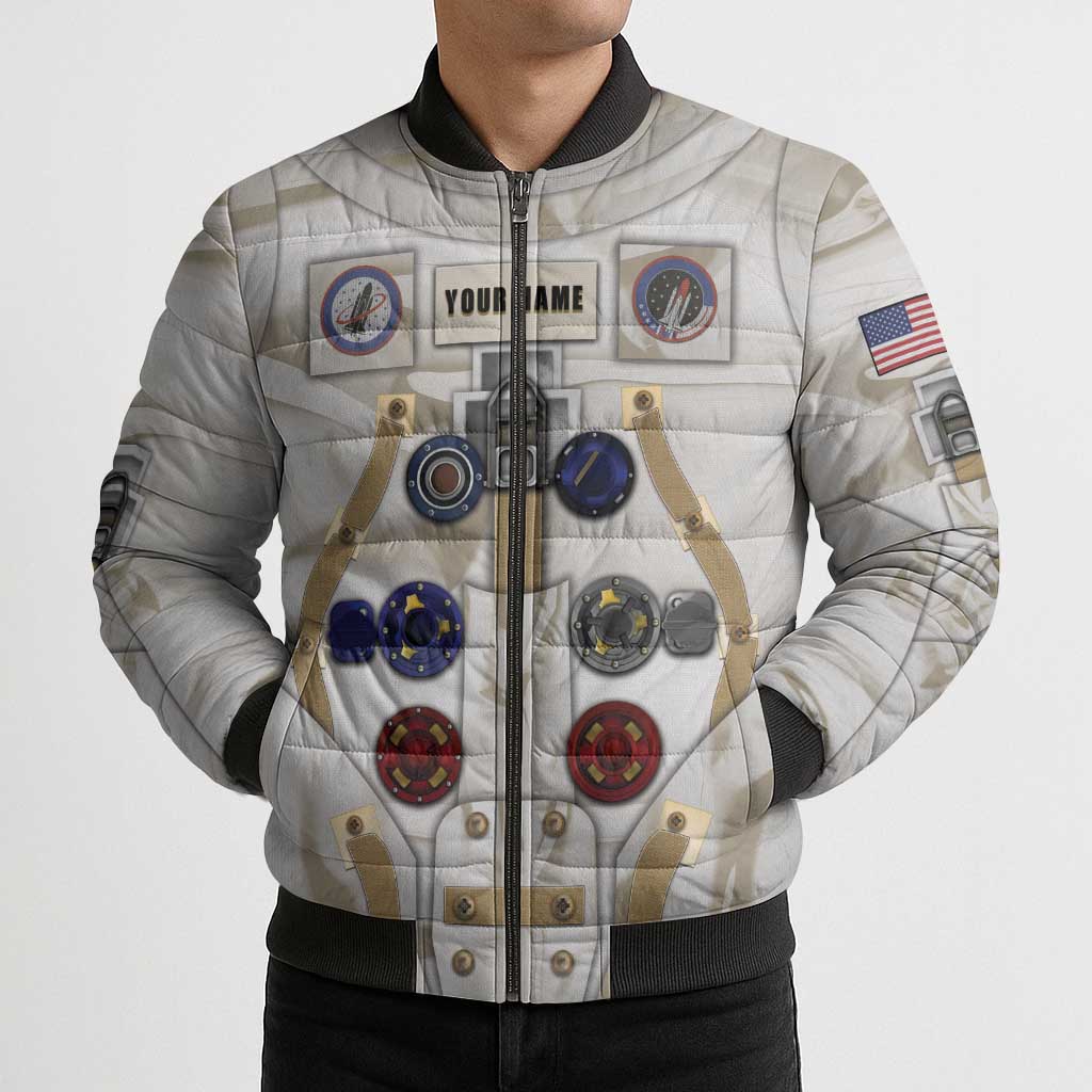 Personalized Astronaut Bomber Puffer Jacket Space Explorer - Wonder Print Shop