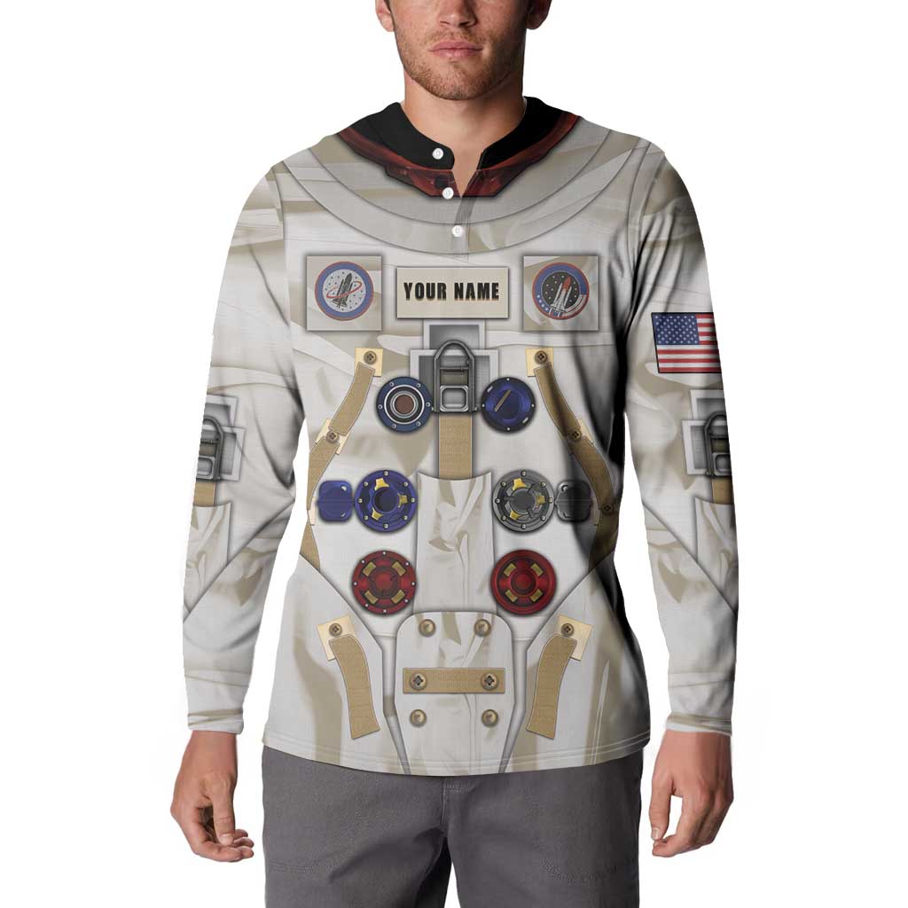 Personalized Astronaut Button Sweatshirt Space Explorer - Wonder Print Shop