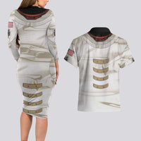 Personalized Astronaut Couples Matching Long Sleeve Bodycon Dress and Hawaiian Shirt Space Explorer - Wonder Print Shop
