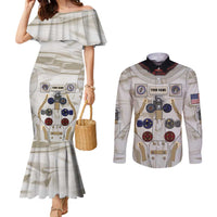 Personalized Astronaut Couples Matching Mermaid Dress and Long Sleeve Button Shirt Space Explorer - Wonder Print Shop