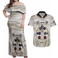 Personalized Astronaut Couples Matching Off Shoulder Maxi Dress and Hawaiian Shirt Space Explorer - Wonder Print Shop