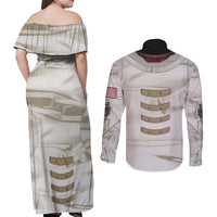 Personalized Astronaut Couples Matching Off Shoulder Maxi Dress and Long Sleeve Button Shirt Space Explorer - Wonder Print Shop