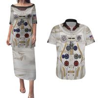 Personalized Astronaut Couples Matching Puletasi and Hawaiian Shirt Space Explorer - Wonder Print Shop