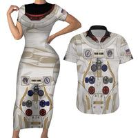 Personalized Astronaut Couples Matching Short Sleeve Bodycon Dress and Hawaiian Shirt Space Explorer - Wonder Print Shop