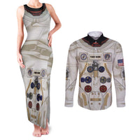 Personalized Astronaut Couples Matching Tank Maxi Dress and Long Sleeve Button Shirt Space Explorer - Wonder Print Shop