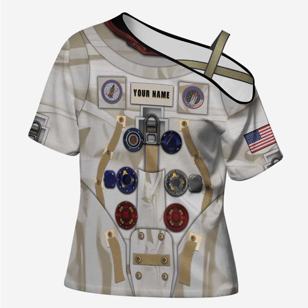 Personalized Astronaut Cross Shoulder Shirt Space Explorer - Wonder Print Shop