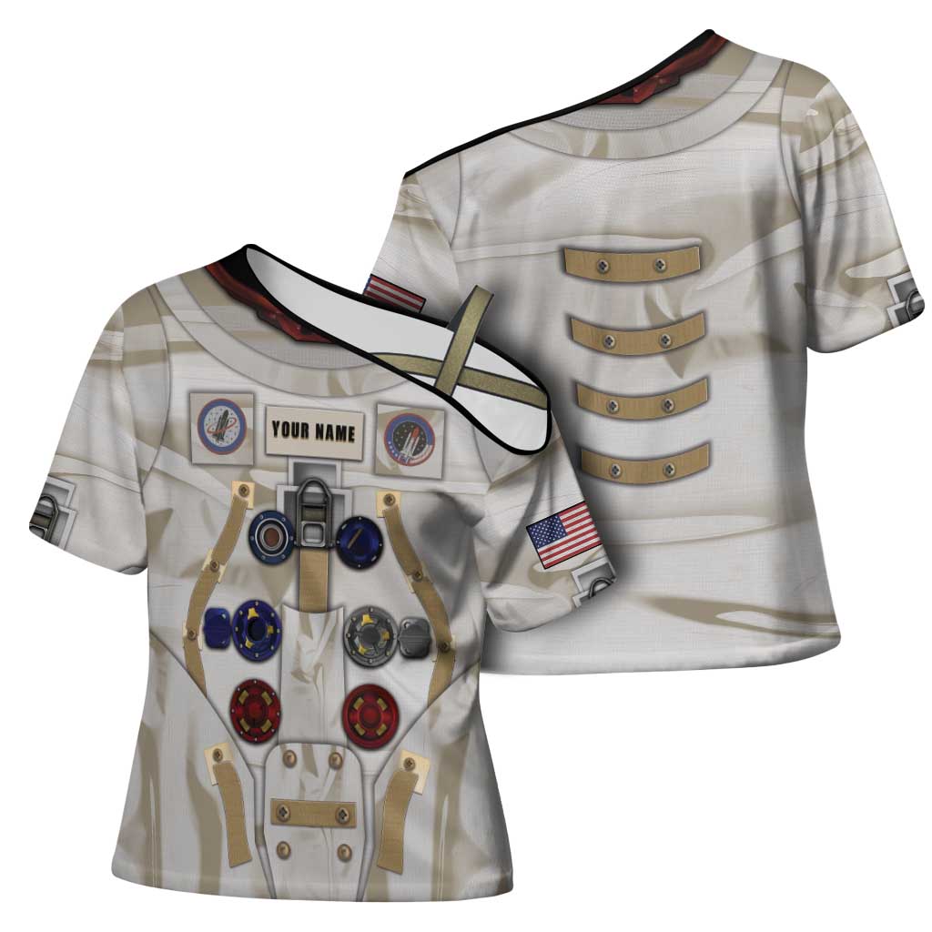 Personalized Astronaut Cross Shoulder Shirt Space Explorer - Wonder Print Shop