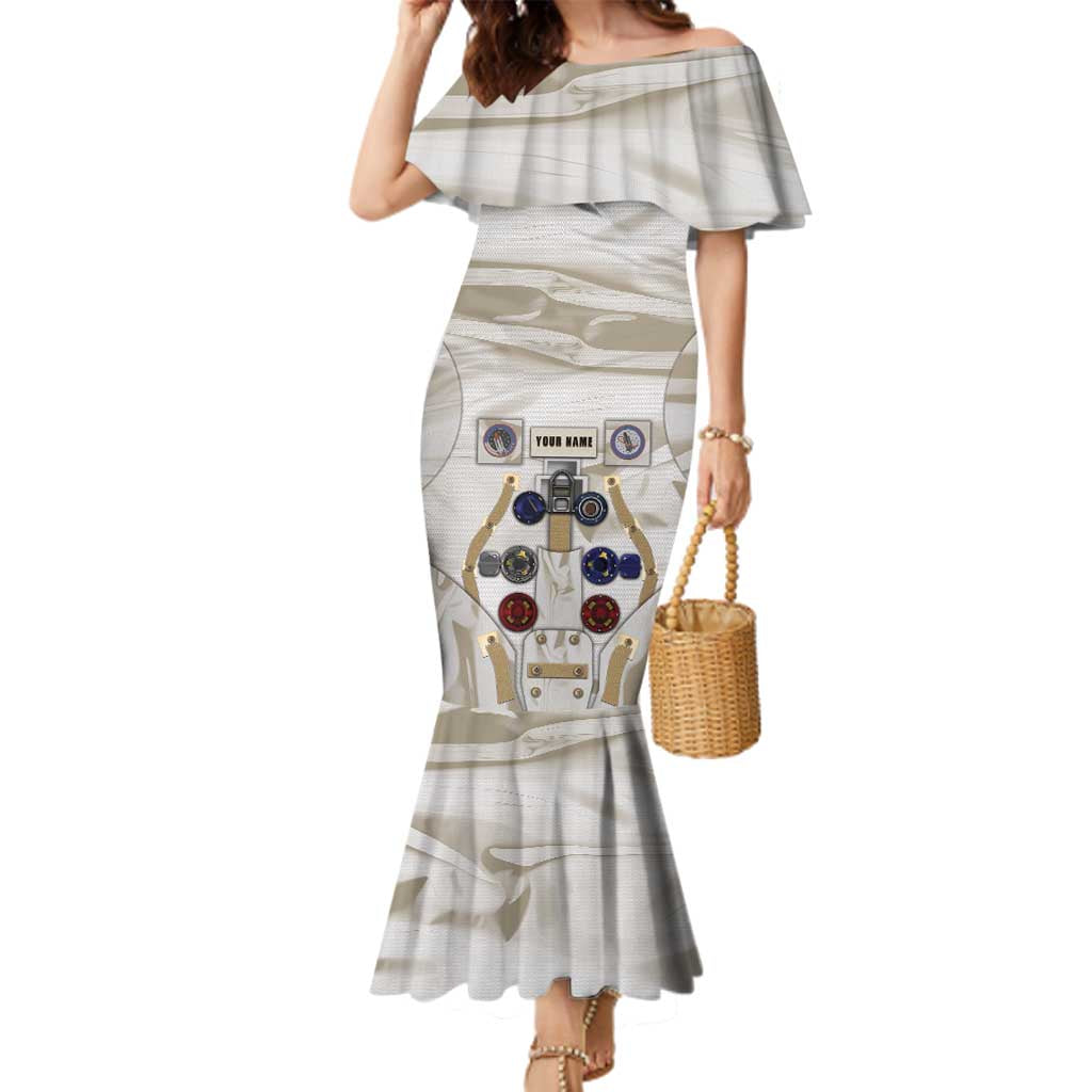 Personalized Astronaut Family Matching Mermaid Dress and Hawaiian Shirt Space Explorer - Wonder Print Shop