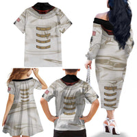 Personalized Astronaut Family Matching Off The Shoulder Long Sleeve Dress and Hawaiian Shirt Space Explorer - Wonder Print Shop