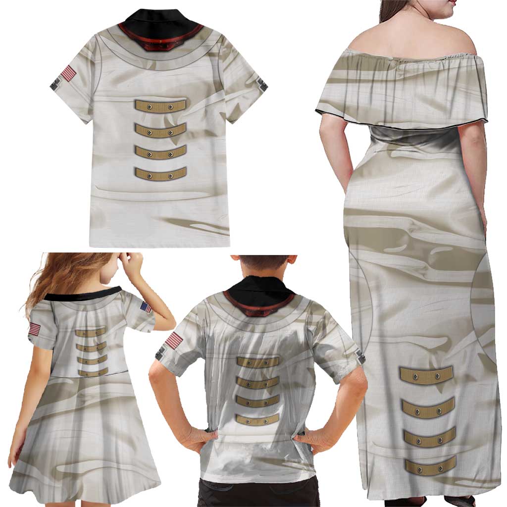 Personalized Astronaut Family Matching Off Shoulder Maxi Dress and Hawaiian Shirt Space Explorer - Wonder Print Shop