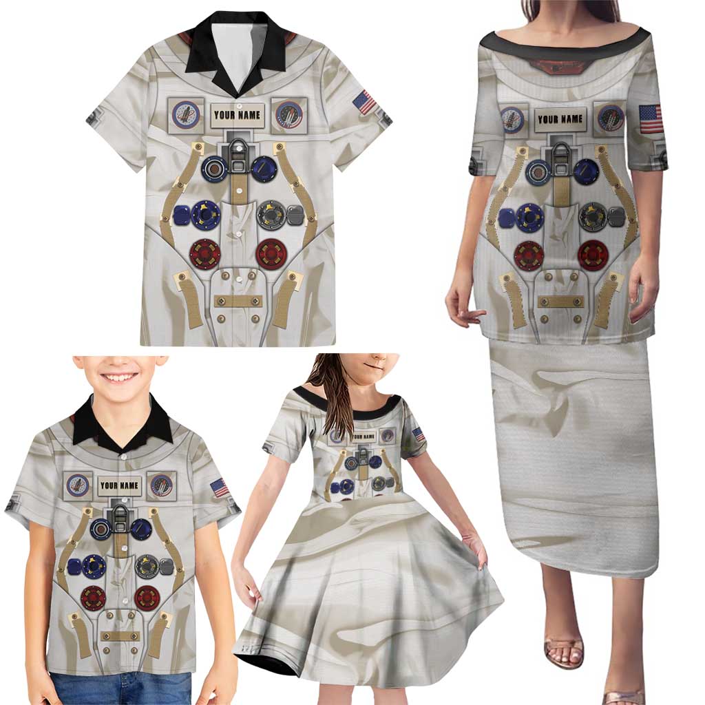 Personalized Astronaut Family Matching Puletasi and Hawaiian Shirt Space Explorer - Wonder Print Shop