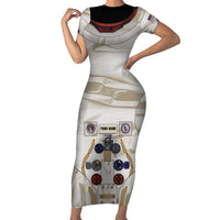 Personalized Astronaut Family Matching Short Sleeve Bodycon Dress and Hawaiian Shirt Space Explorer - Wonder Print Shop