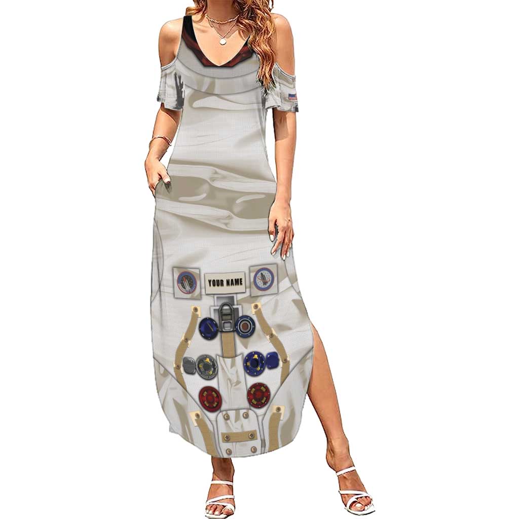 Personalized Astronaut Family Matching Summer Maxi Dress and Hawaiian Shirt Space Explorer - Wonder Print Shop