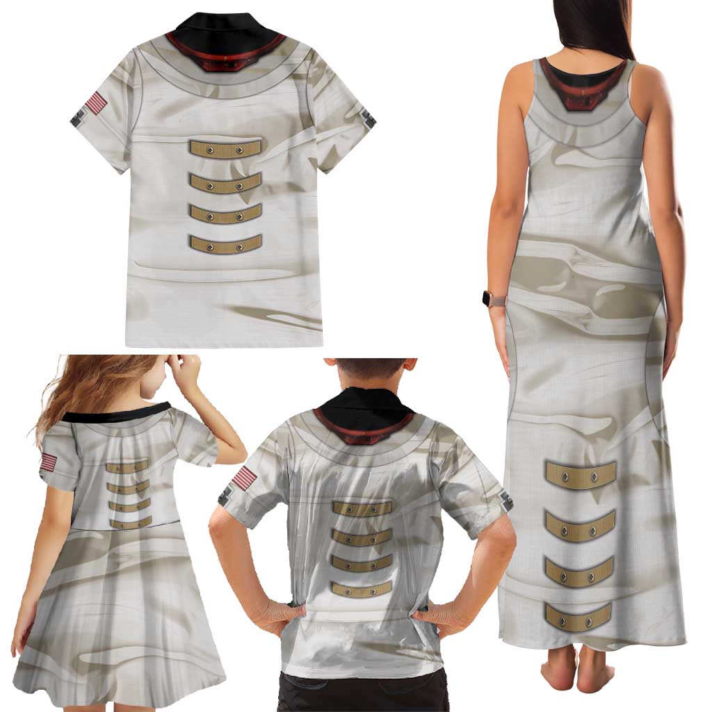 Personalized Astronaut Family Matching Tank Maxi Dress and Hawaiian Shirt Space Explorer - Wonder Print Shop