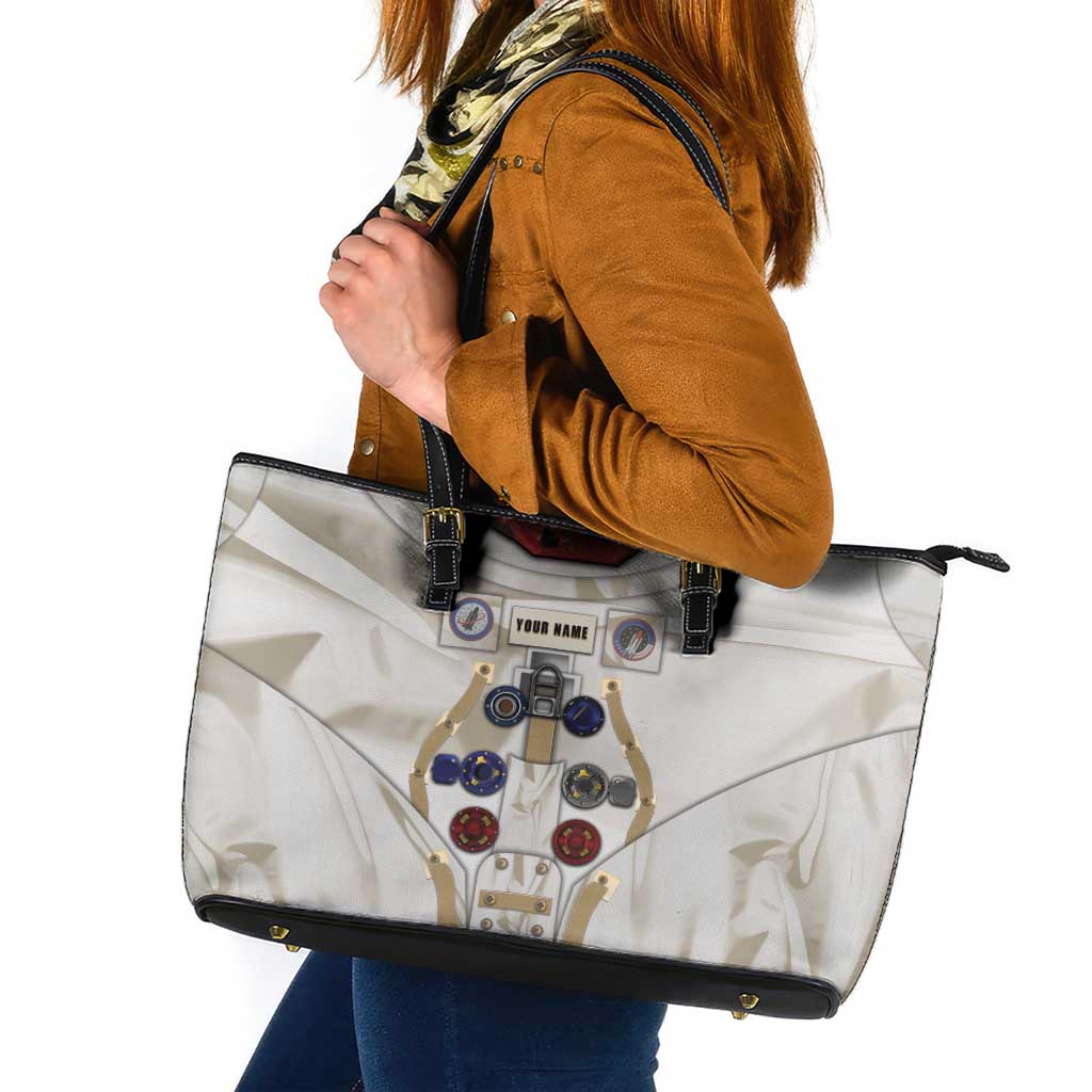 Personalized Astronaut Leather Tote Bag Space Explorer - Wonder Print Shop