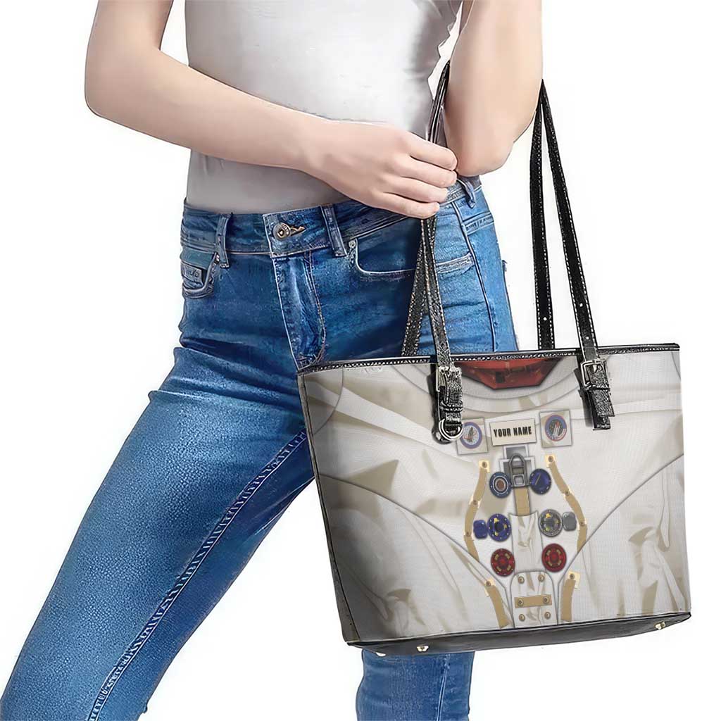Personalized Astronaut Leather Tote Bag Space Explorer - Wonder Print Shop