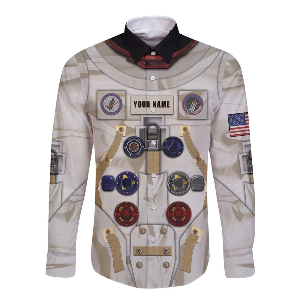 Personalized Astronaut Long Sleeve Button Shirt Space Explorer - Wonder Print Shop