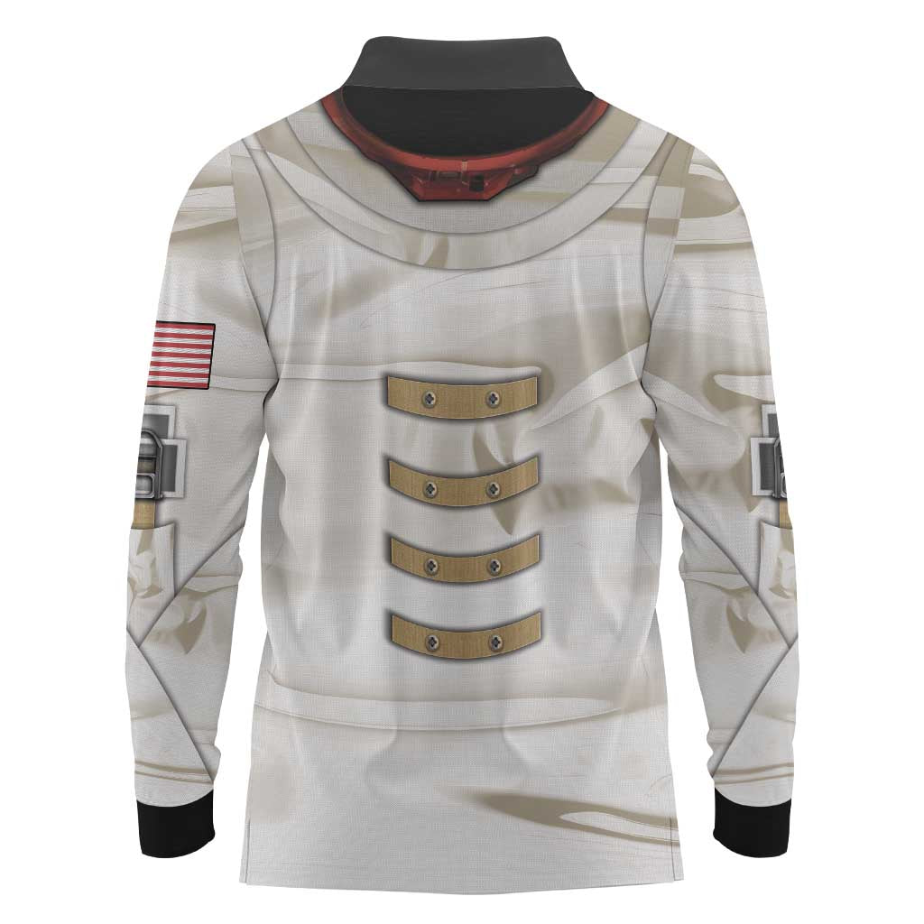 Personalized Astronaut Long Sleeve Polo Shirt Space Explorer - Wonder Print Shop