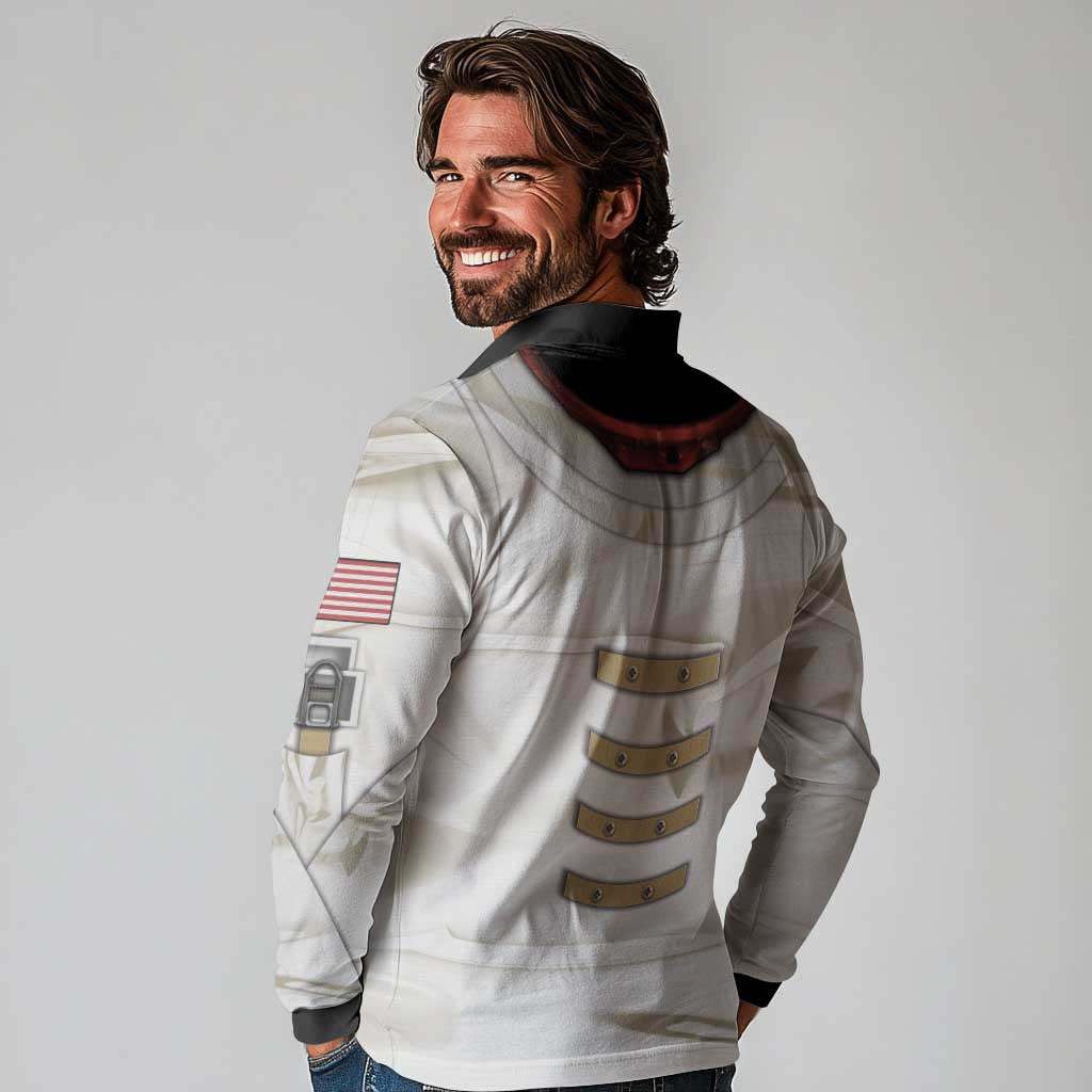 Personalized Astronaut Long Sleeve Polo Shirt Space Explorer - Wonder Print Shop