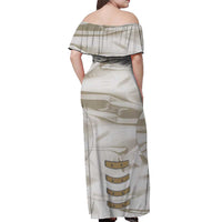 Personalized Astronaut Off Shoulder Maxi Dress Space Explorer - Wonder Print Shop