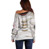 Personalized Astronaut Off Shoulder Sweater Space Explorer - Wonder Print Shop