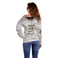 Personalized Astronaut Off Shoulder Sweater Space Explorer - Wonder Print Shop