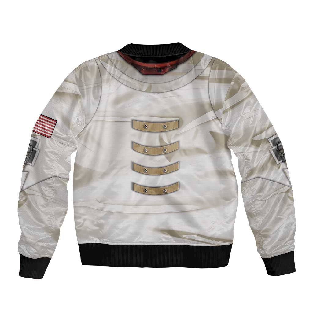 Personalized Astronaut Sleeve Zip Bomber Jacket Space Explorer - Wonder Print Shop