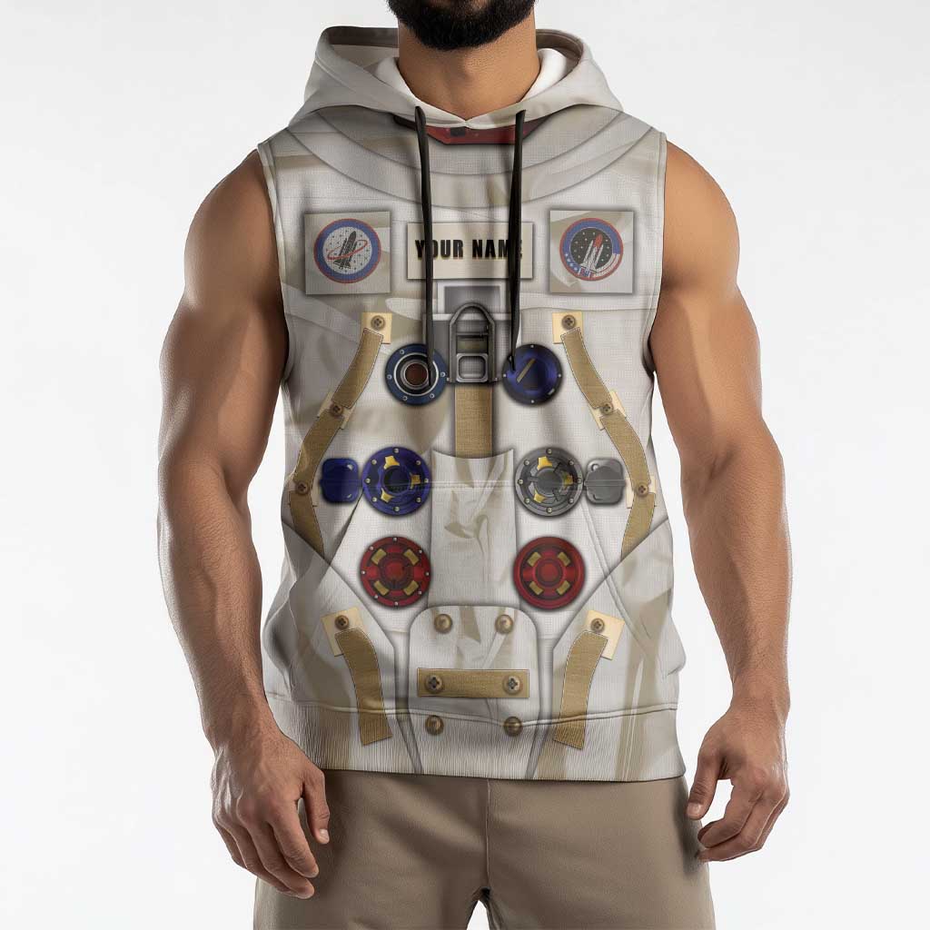 Personalized Astronaut Sleeveless Hoodie Space Explorer - Wonder Print Shop