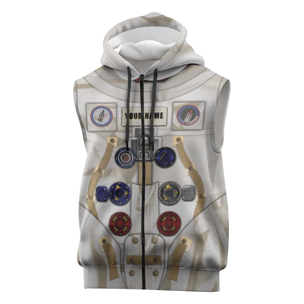 Personalized Astronaut Sleeveless Zip Hoodie Space Explorer - Wonder Print Shop