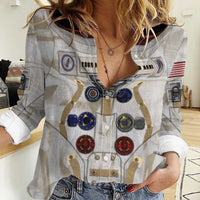Personalized Astronaut Women Casual Shirt Space Explorer - Wonder Print Shop