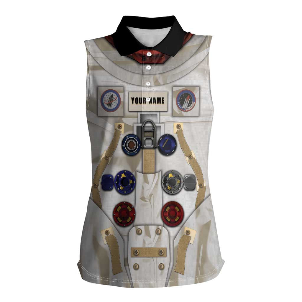 Personalized Astronaut Women Sleeveless Polo Shirt Space Explorer - Wonder Print Shop