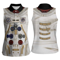 Personalized Astronaut Women Sleeveless Polo Shirt Space Explorer - Wonder Print Shop