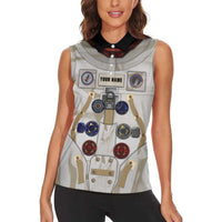 Personalized Astronaut Women Sleeveless Polo Shirt Space Explorer - Wonder Print Shop