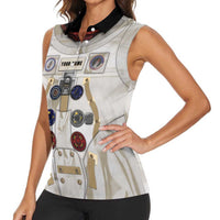 Personalized Astronaut Women Sleeveless Polo Shirt Space Explorer - Wonder Print Shop