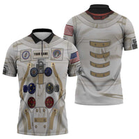 Personalized Astronaut Zipper Polo Shirt Space Explorer - Wonder Print Shop