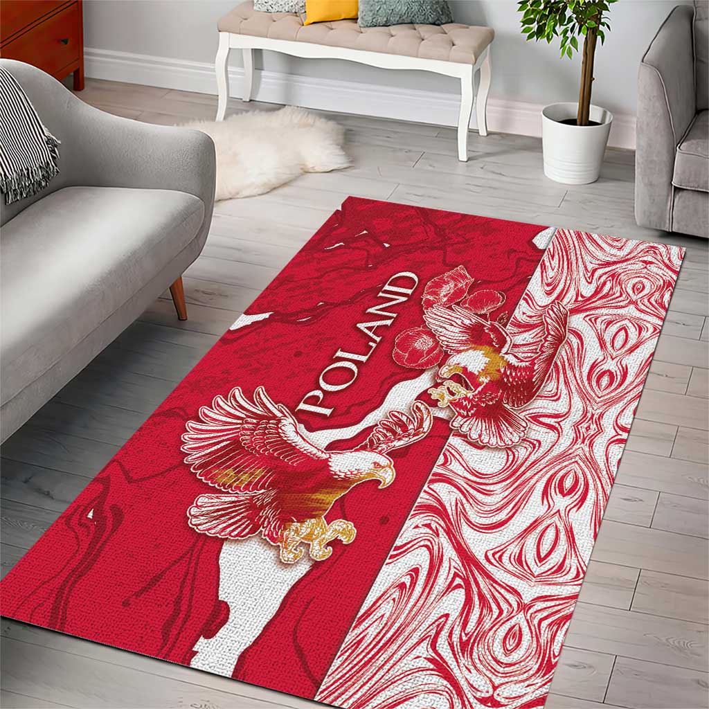 Poland Area Rug Two White Eagles Fighting - Wonder Print Shop