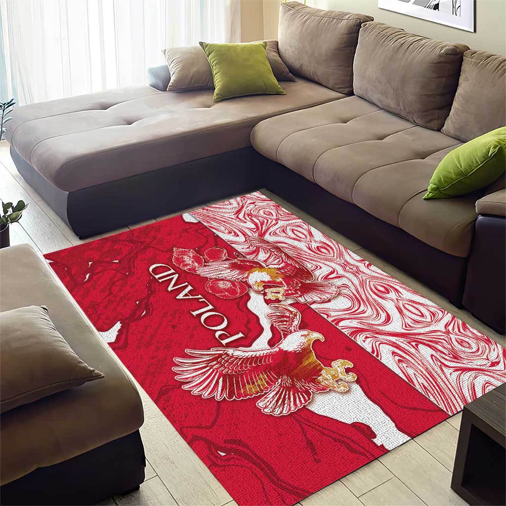 Poland Area Rug Two White Eagles Fighting - Wonder Print Shop