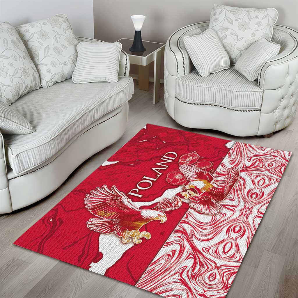 Poland Area Rug Two White Eagles Fighting - Wonder Print Shop