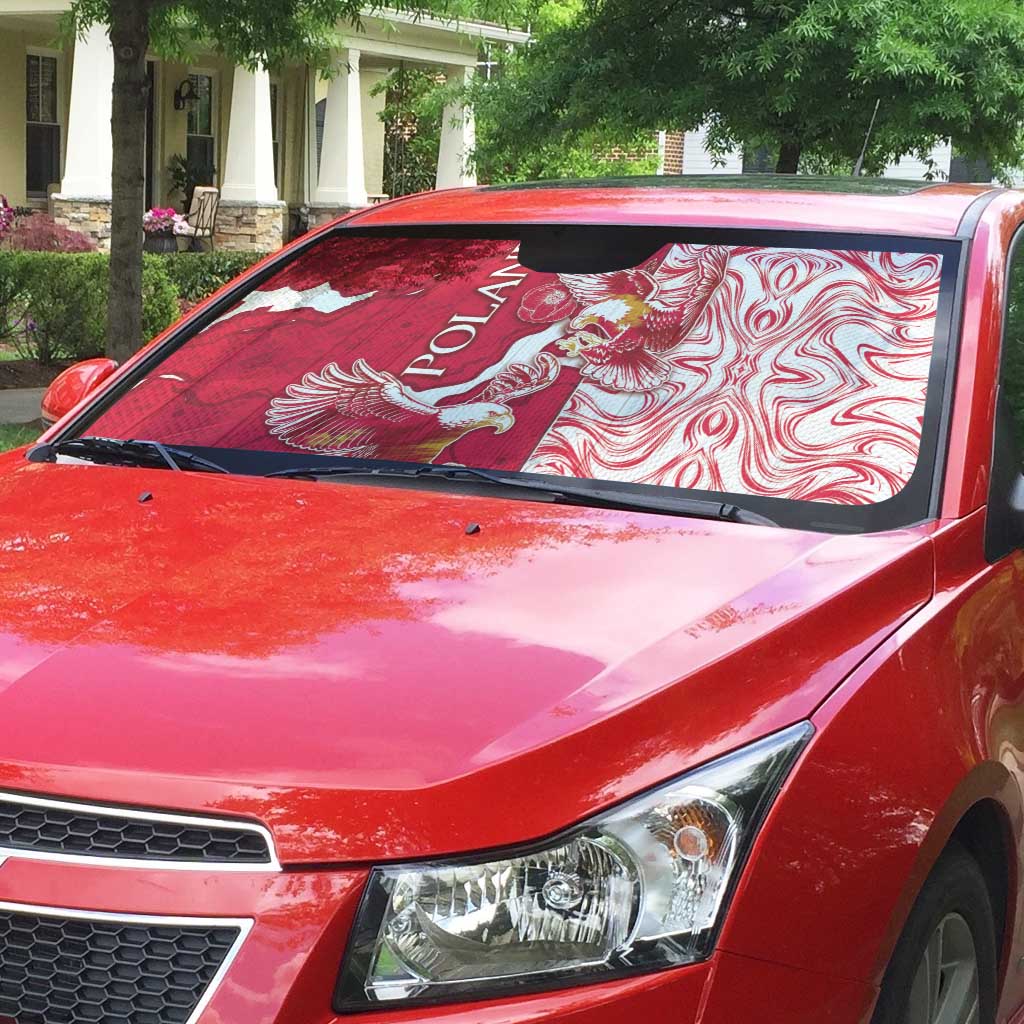 Poland Auto Sun Shade Two White Eagles Fighting - Wonder Print Shop