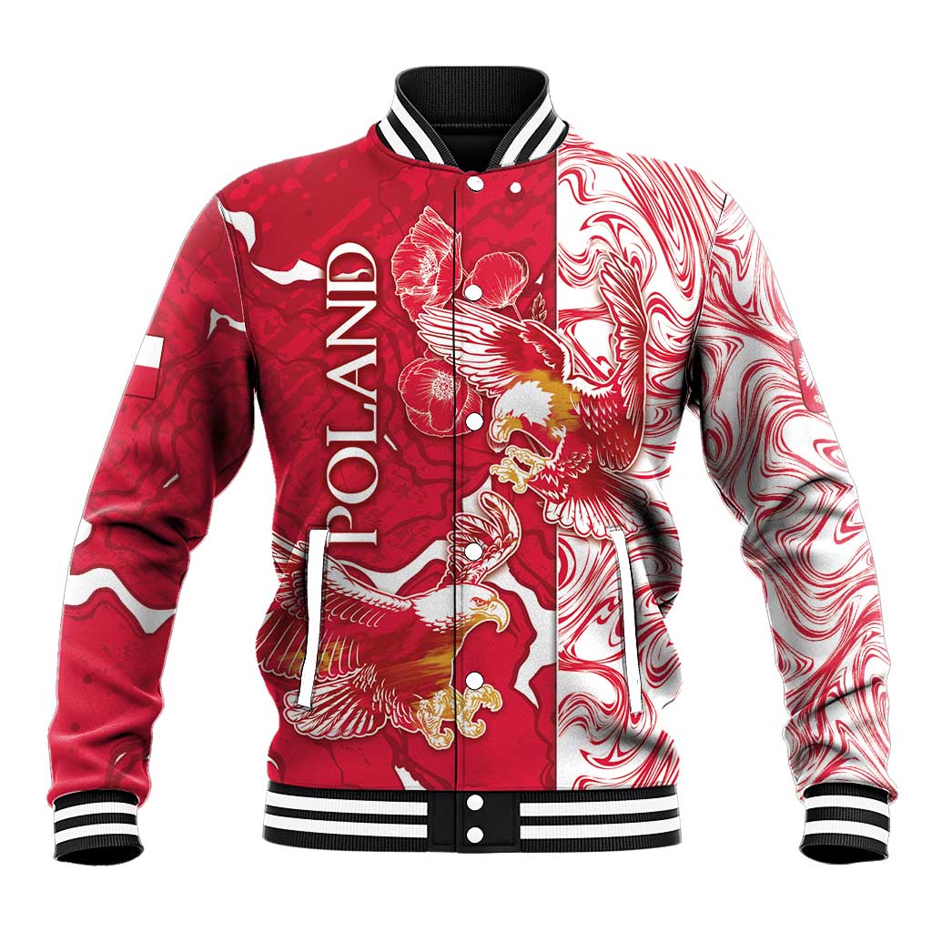 Personalized Poland Baseball Jacket Two White Eagles Fighting - Wonder Print Shop