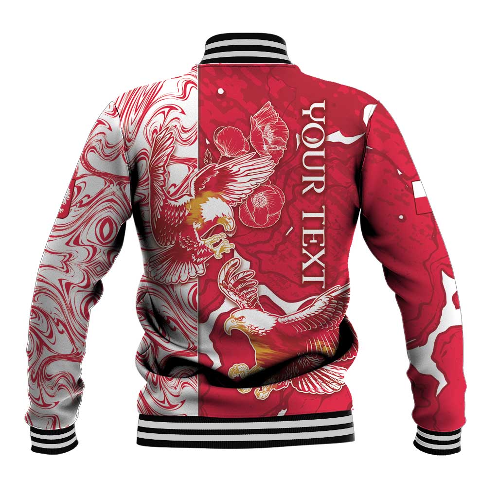 Personalized Poland Baseball Jacket Two White Eagles Fighting - Wonder Print Shop