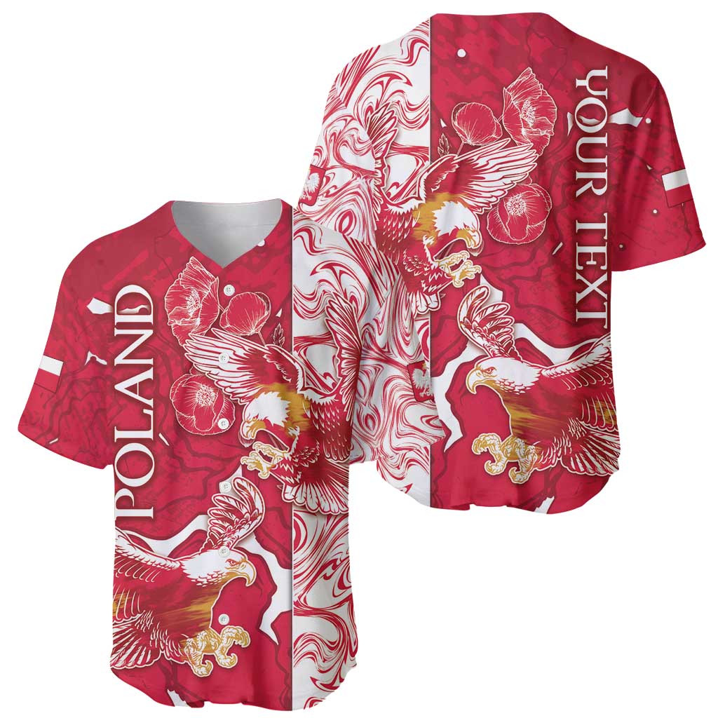 Personalized Poland Baseball Jersey Two White Eagles Fighting - Wonder Print Shop