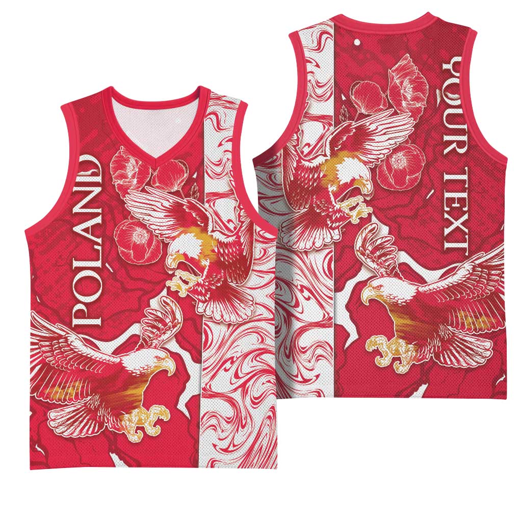 Personalized Poland Basketball Jersey Two White Eagles Fighting - Wonder Print Shop